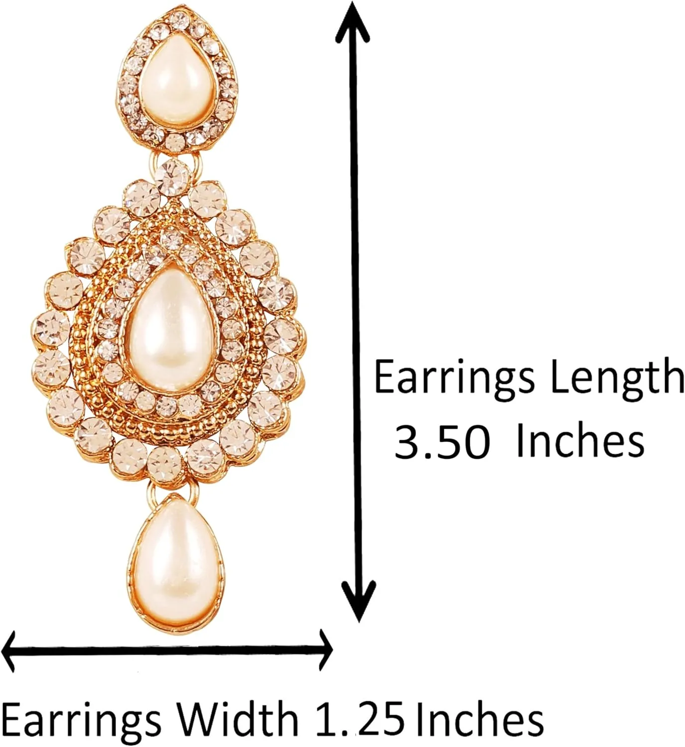 Touchstone Indian Bollywood Desire Contemporary Diamond Look Rhinestone Designer Jewelry Chandelier Earrings In Antique Gold Tone For Women