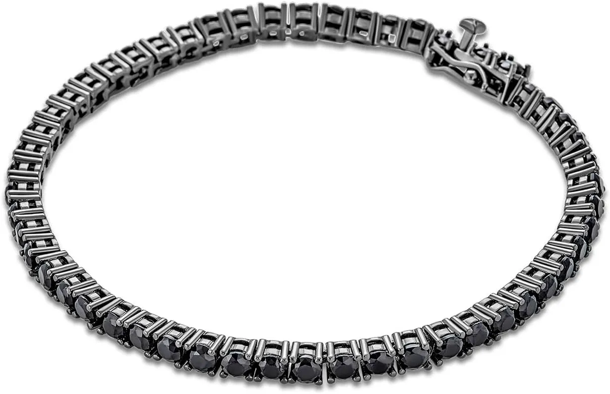Traditional Bridal Jewelry 20 CT AAA CZ Round Solitaire Tennis Bracelet For Women Wedding & Simulated Green Emerald Cubic Zirconia .925 Sterling Silver Rhodium 7.5,8 Inch