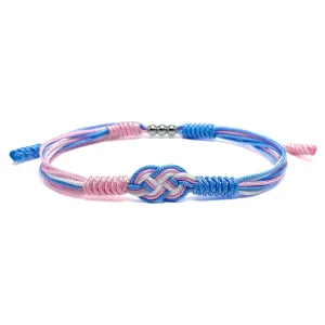 Transgender Infinity Bracelet, Trans Pride Bracelet, LGBTQIA  Pride Love Wrist Wrap Bracelet, Surfer Bracelet, Boho Rope Bracelet Bangles for Women Men Him Her (Transgender)