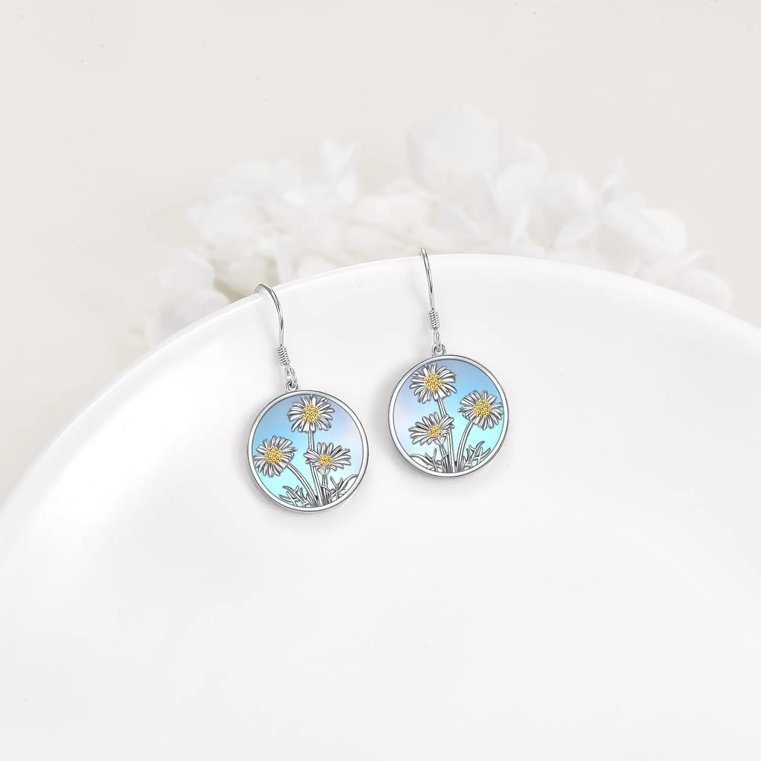 Tree of Life/Hummingbird/Daisy/Butterfly/Lotus Earrings 925 Sterling Silver Filigree Flower Dangle Earrings Jewelry Gift for Women