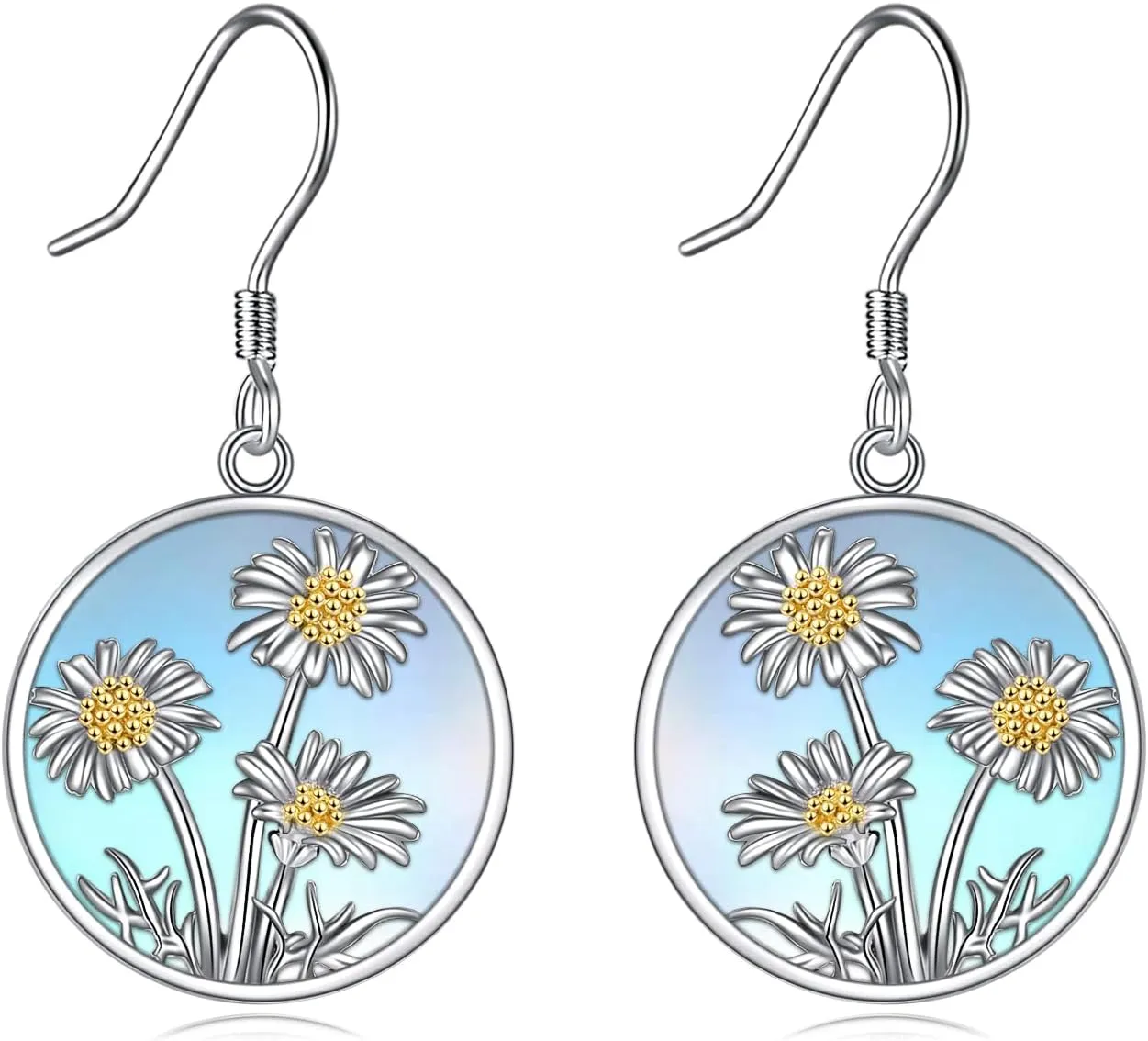 Tree of Life/Hummingbird/Daisy/Butterfly/Lotus Earrings 925 Sterling Silver Filigree Flower Dangle Earrings Jewelry Gift for Women
