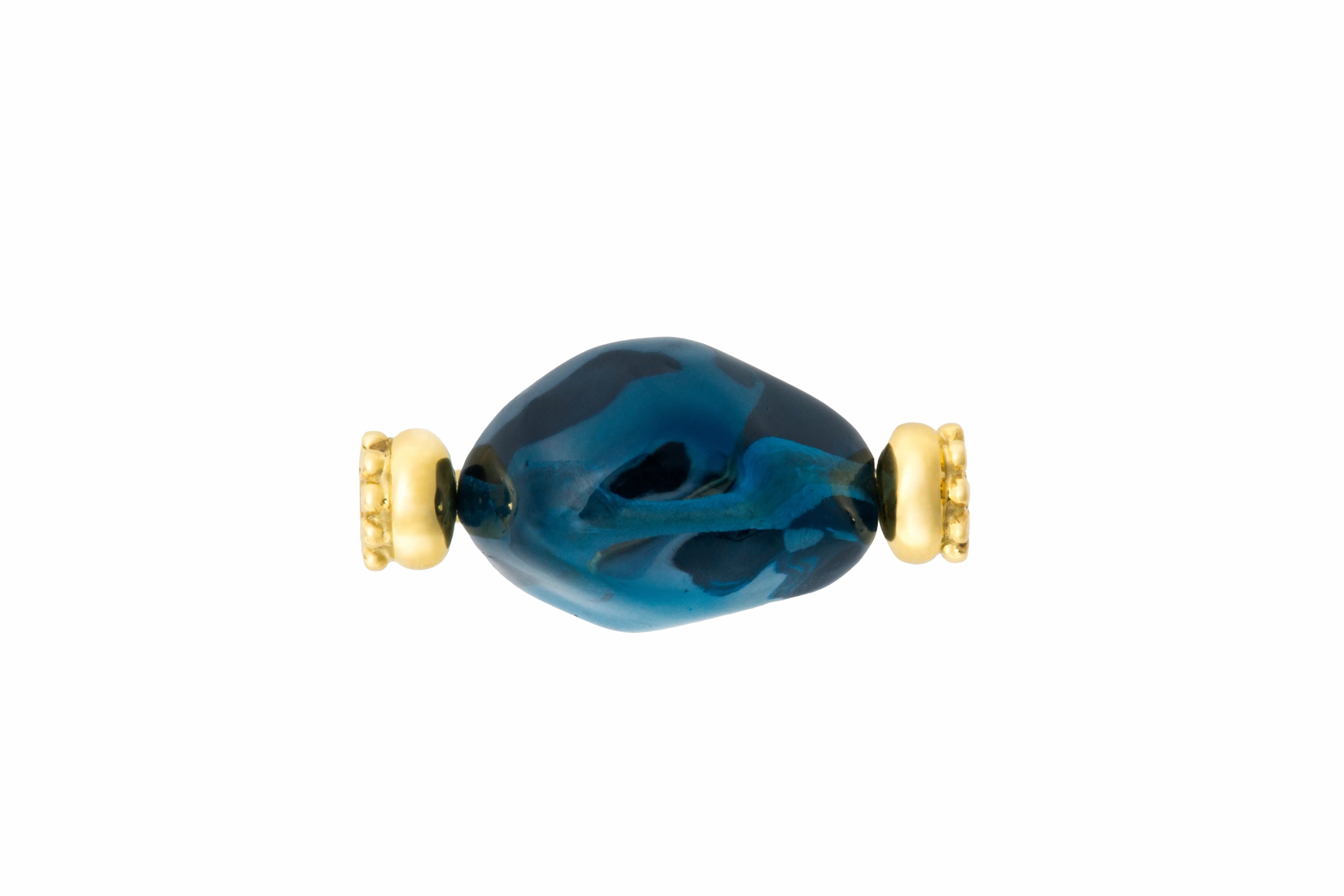 Tumbler Ring Dark Blue Topaz