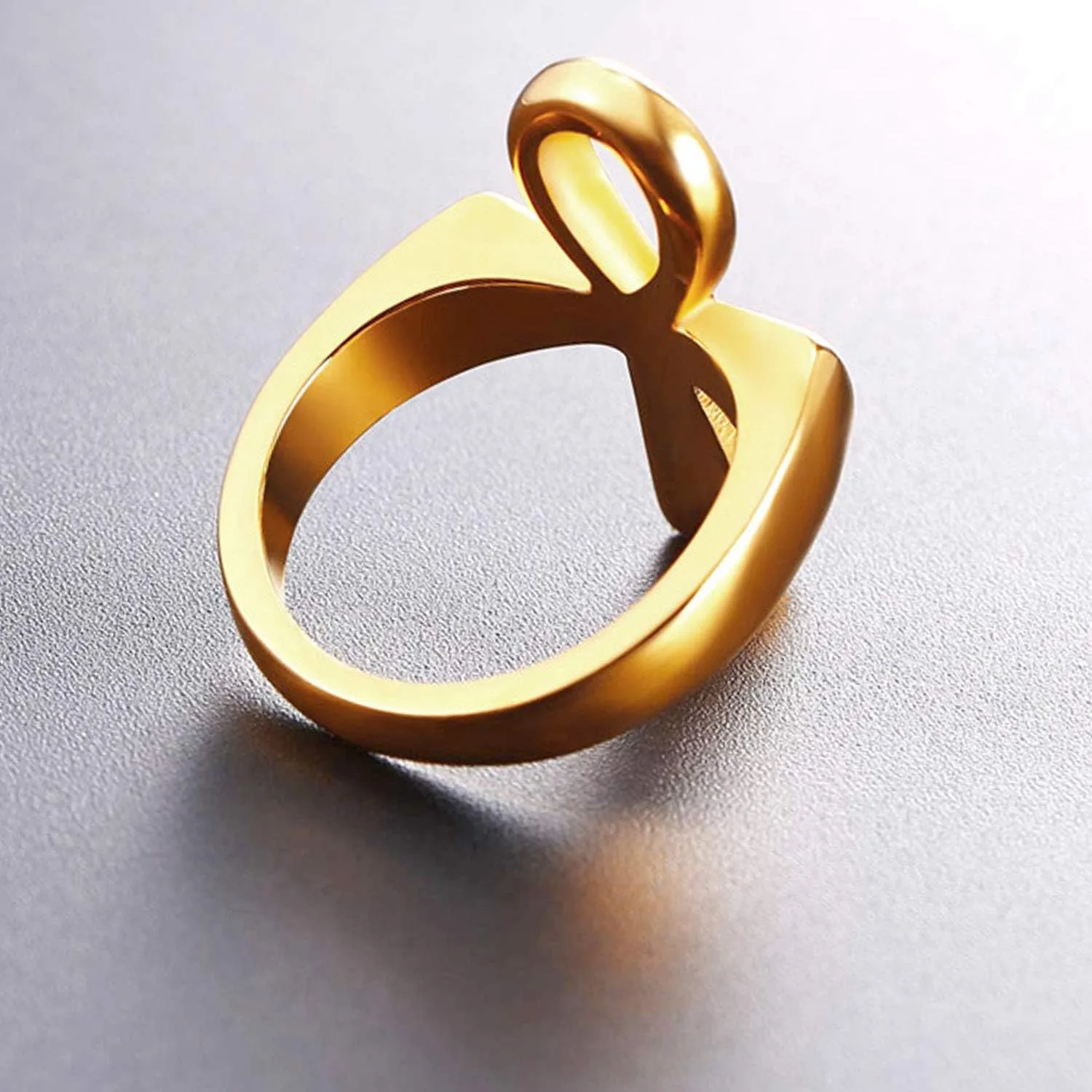 U7 Jewelry Ankh Rings Ancient Egyptian Eye of Ra Horus Ring Stainless Steel/Gold Plated/Black Color Egypt Symbol Rings for Men Women