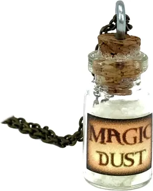 UMBRELLALABORATORY Magical Pixie Necklace Steampunk Fire Kawaii Angel jewelry filled by Glow in The Dark powder
