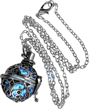 UMBRELLALABORATORY Steampunk FIRE Necklace - Pendant Glow Locket - Great Gifts for women, Mother, Father, cute magical Jewelry