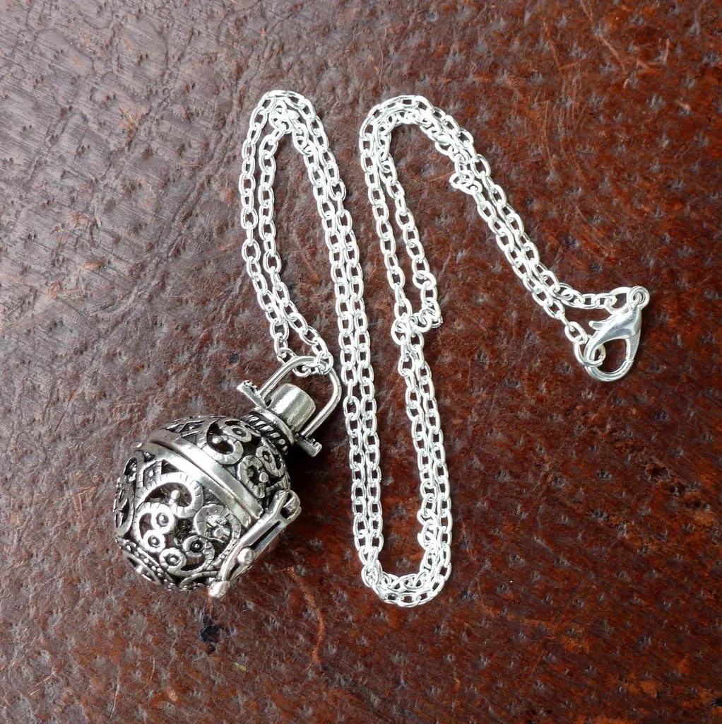 UMBRELLALABORATORY Steampunk FIRE Necklace - Pendant Glow Locket - Great Gifts for women, Mother, Father, cute magical Jewelry