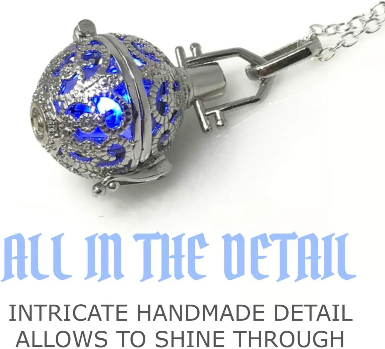 UMBRELLALABORATORY Steampunk FIRE Necklace - Pendant Glow Locket - Great Gifts for women, Mother, Father, cute magical Jewelry