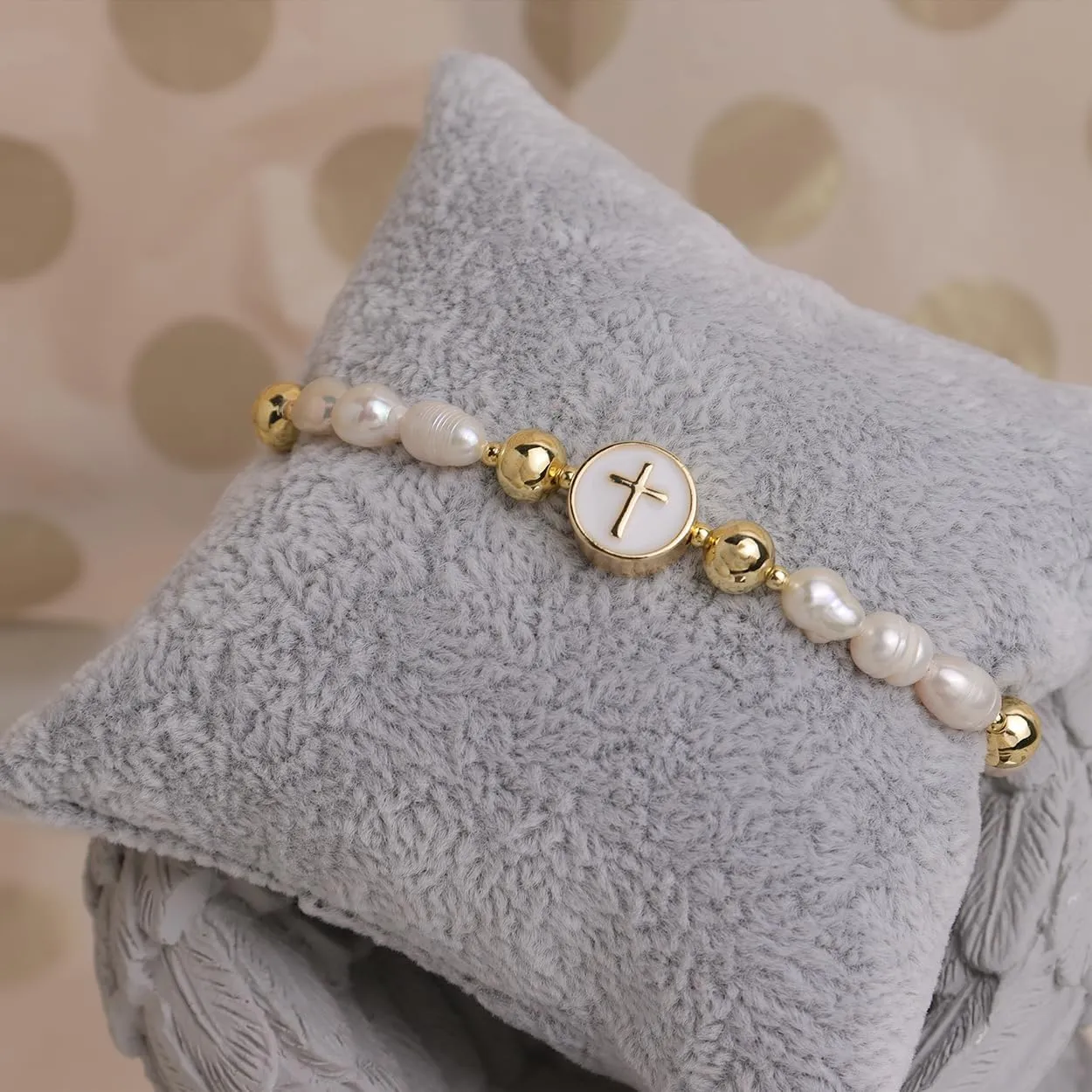 Valentines Day Boho Baroque Pearl Beaded Friendship Strand Bracelets for Women Charm Cross Heart Star Handmade Adjustable Rope Gold Ball Beads Bohemian Stackable Bracelet Jewelry Gift
