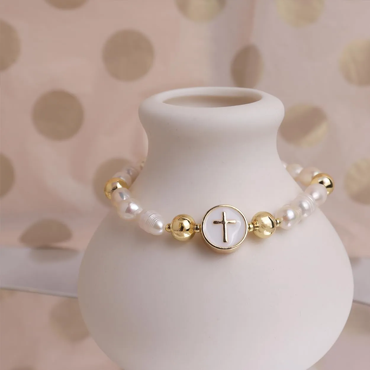 Valentines Day Boho Baroque Pearl Beaded Friendship Strand Bracelets for Women Charm Cross Heart Star Handmade Adjustable Rope Gold Ball Beads Bohemian Stackable Bracelet Jewelry Gift