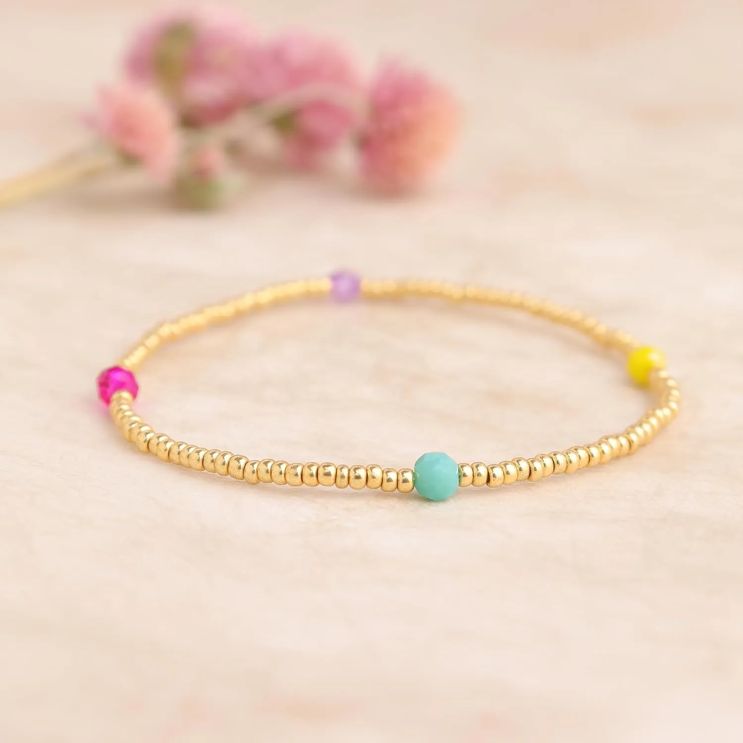 Valentines Day Gold Beaded Initial Friendship Stretch Bracelets for Women Trendy Boho White Cross Heart Letter Name Stackable Beads