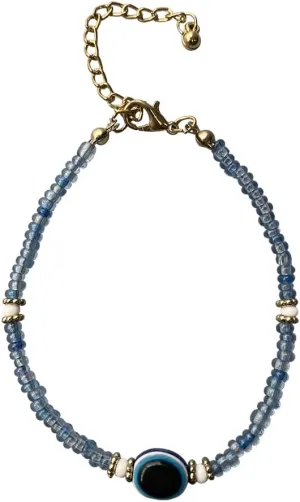 VIE Evil Eye Bracelet, White Beads