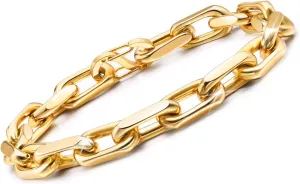 VNOX Link Chain Bracelets for Men - Cool Mens Bracelets Diamond-Cut Paperclip Solid Chain Bracelet Chunky Stainless Steel Jewelry Trendy Gifts