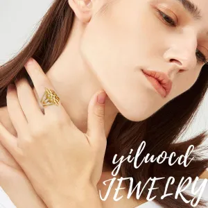 Witches Knot Ring for Women Stainless Steel Geometric Style Witchcraft Celtic Amulet Ring Celtic Knot Ring Elegante Chic Irish Celtic Knot Ring Vintage Jewelry
