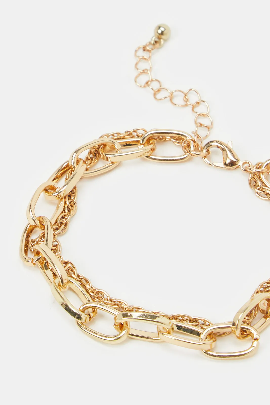Women Gold Pearls Bracelet Set (Pack of 2)