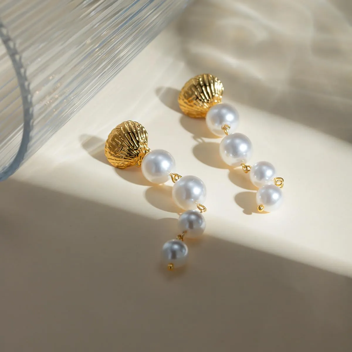 Women Long Tassel Freshwater Pearl Stud Earrings Gold Plated Earrings S925 Hypoallergenic Jewelry Birthday Gift Valentine Gift for Her