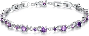 WOSTU White Gold Plated 3mm CZ Classic Tennis Wedding Bracelets for Brides Cubic Zirconia| White Gold Bracelets for Women | Size 6.5-8 Inch