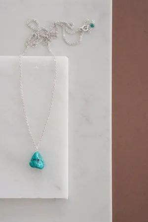 Xander Kostroma - Men's Raw Turquoise Pendant Necklace - Ideal for Daily Wear - Enhances Protection and Inner Peace - Handcrafted Unique Jewelry - 68cm Length - Perfect Gift for Tranquility and Style