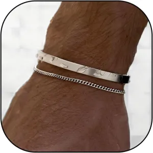 YANCHUN Mens Bracelet Silver Bracelet for Men Chain Bracelet 14K Gold Plated Cuban Link Bracelet Set for Men Stackable Bracelets Gifts for Him