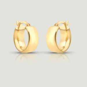 Yellow Gold Wide Hoop Earring