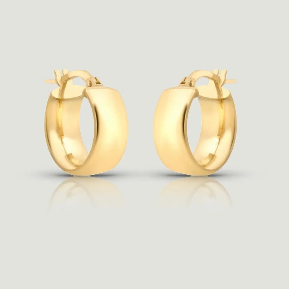 Yellow Gold Wide Hoop Earring