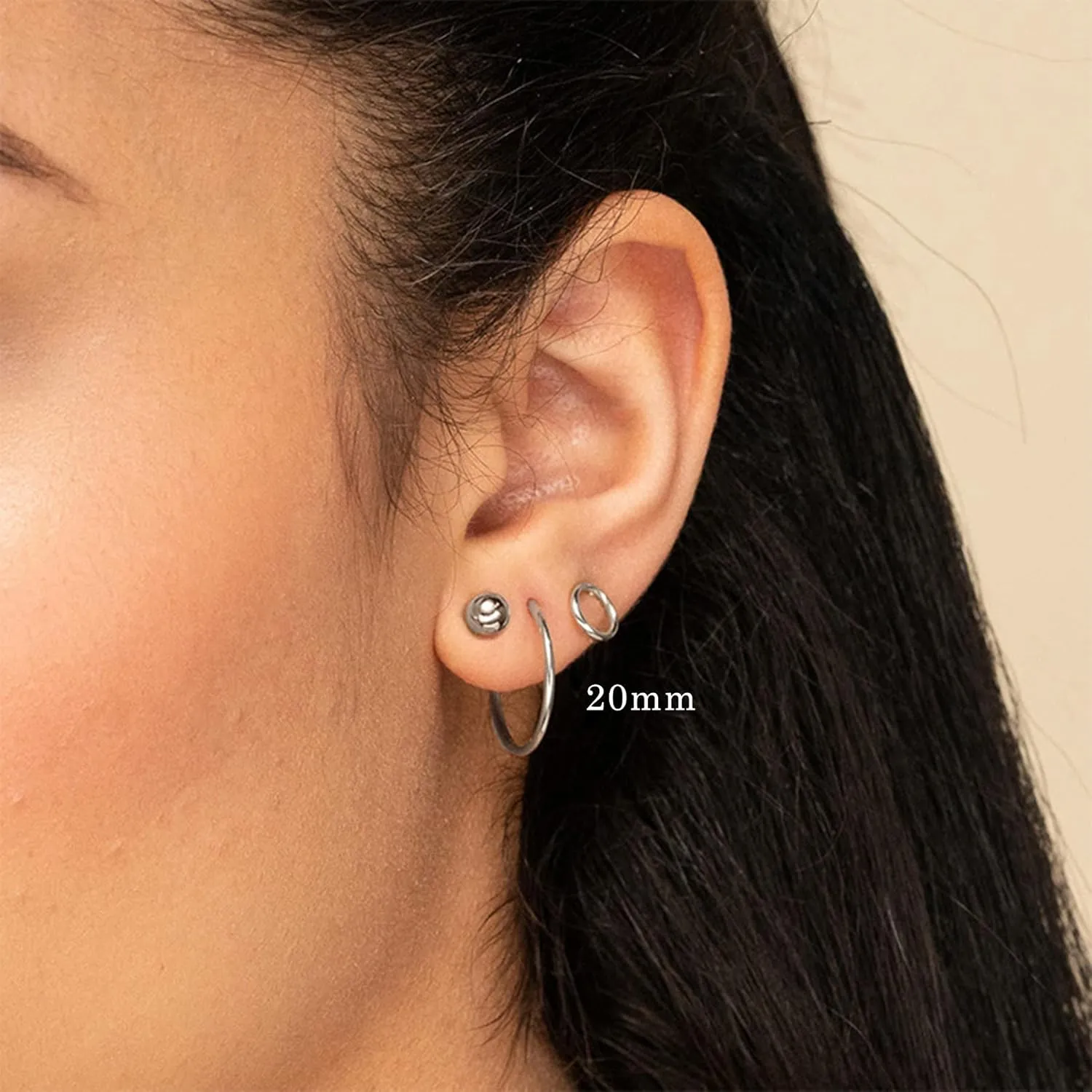 YL Hoop Earrings 925 Sterling Silver Polished Circle Earring 20-50 MM Hoops Diameter Jewelry for Women