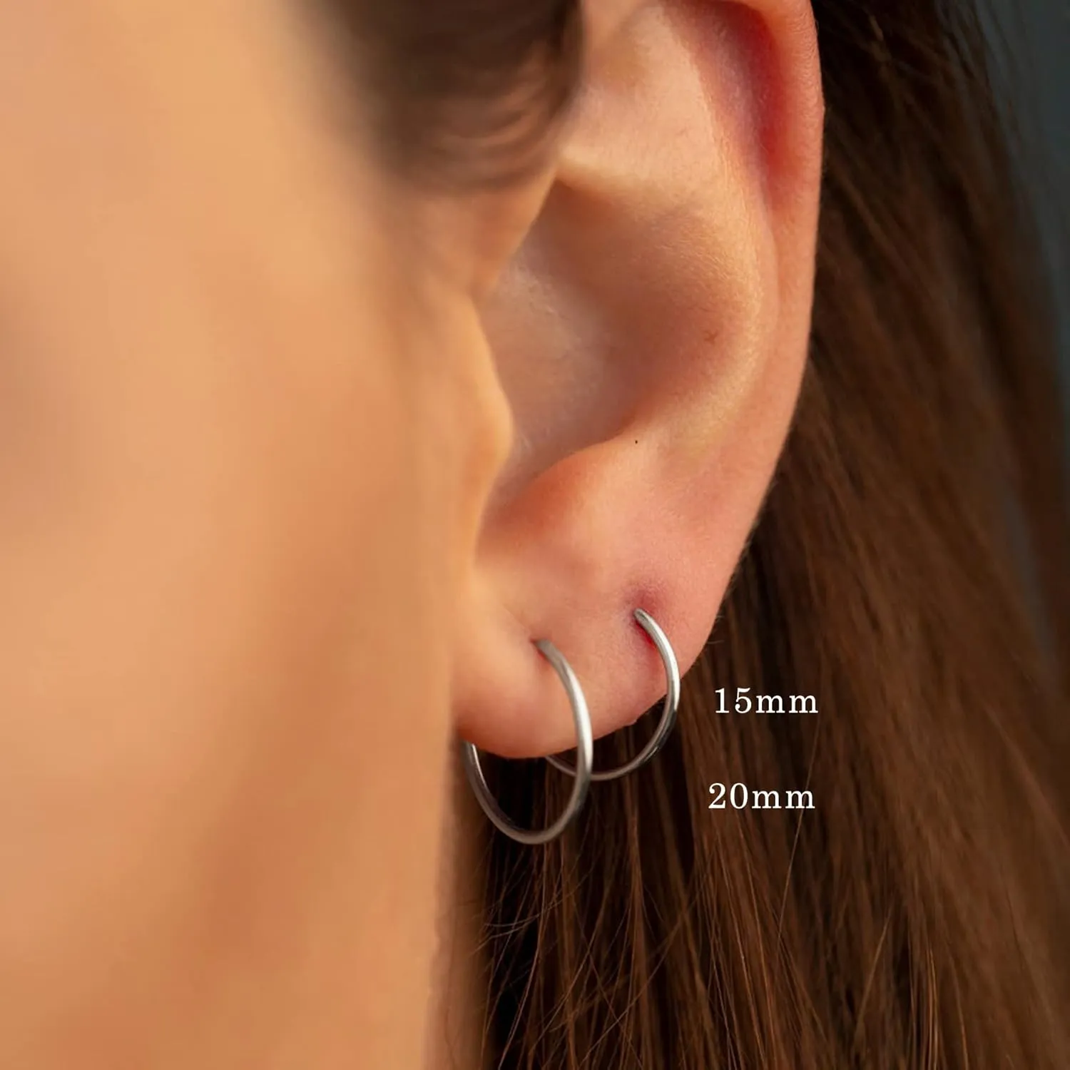 YL Hoop Earrings 925 Sterling Silver Polished Circle Earring 20-50 MM Hoops Diameter Jewelry for Women