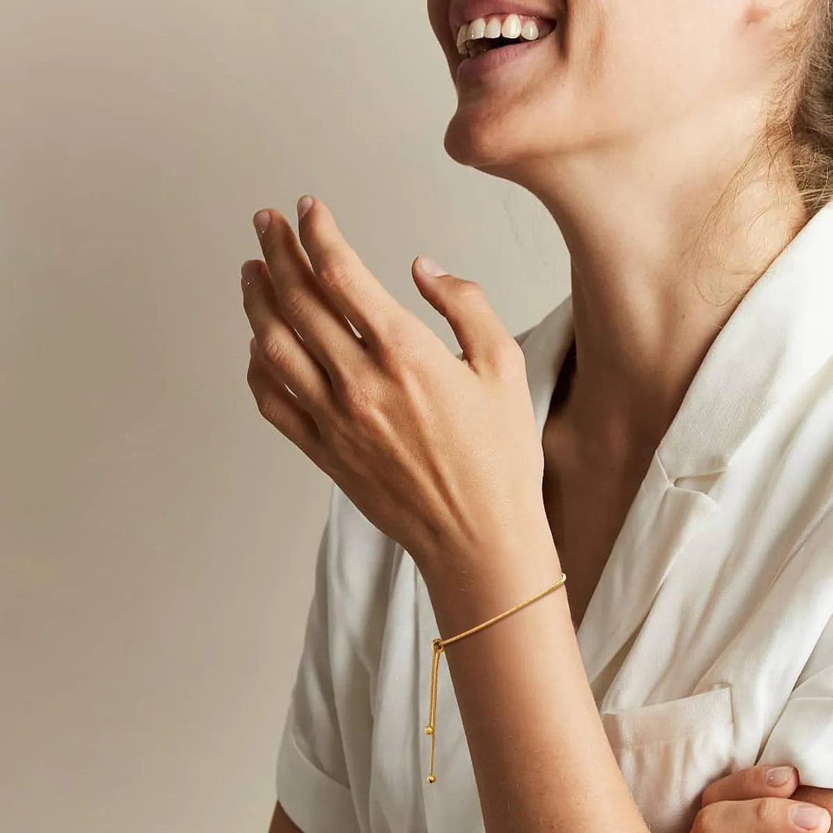 Yowivon Gold Plated Bracelets for Women Trendy Dainty Adjustable Bolo Bracelets Tennis Beaded Bracelet Tarnish Free Gold Plated Fashion Jewelry Gifts for Her