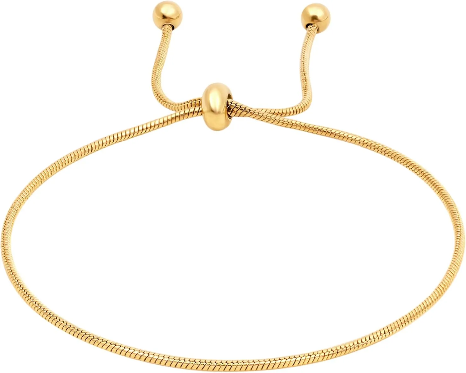 Yowivon Gold Plated Bracelets for Women Trendy Dainty Adjustable Bolo Bracelets Tennis Beaded Bracelet Tarnish Free Gold Plated Fashion Jewelry Gifts for Her