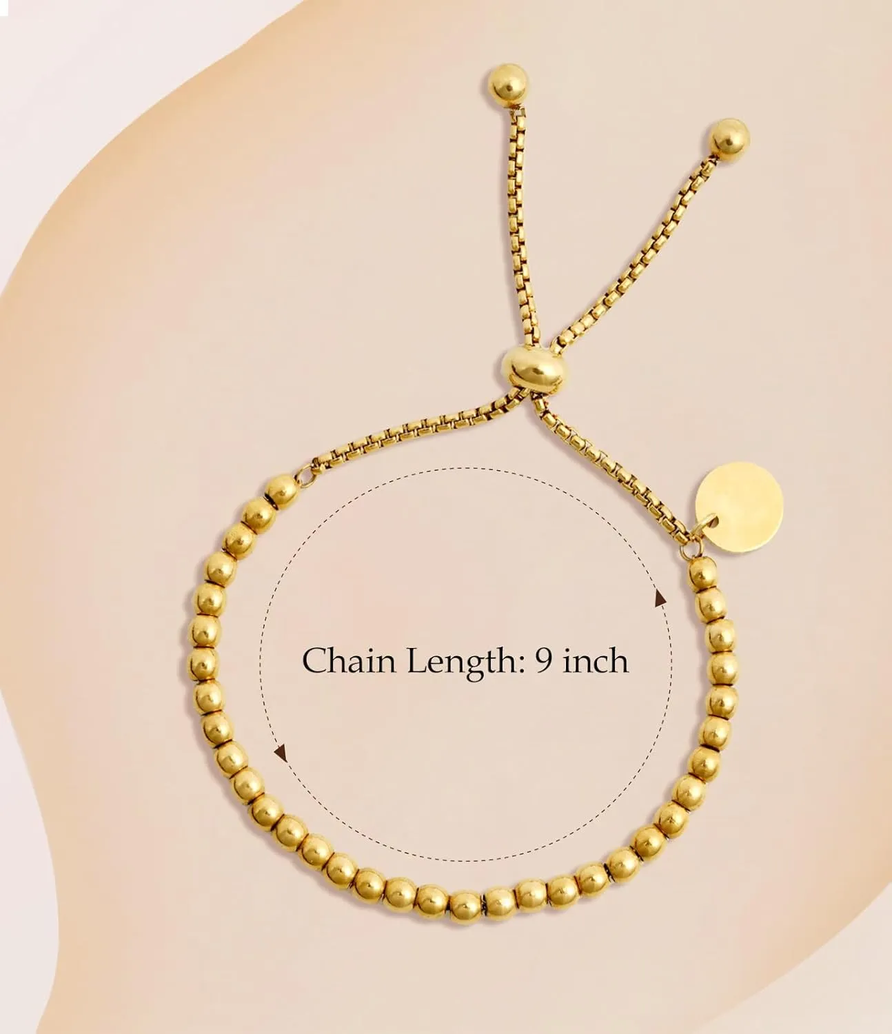 Yowivon Gold Plated Bracelets for Women Trendy Dainty Adjustable Bolo Bracelets Tennis Beaded Bracelet Tarnish Free Gold Plated Fashion Jewelry Gifts for Her