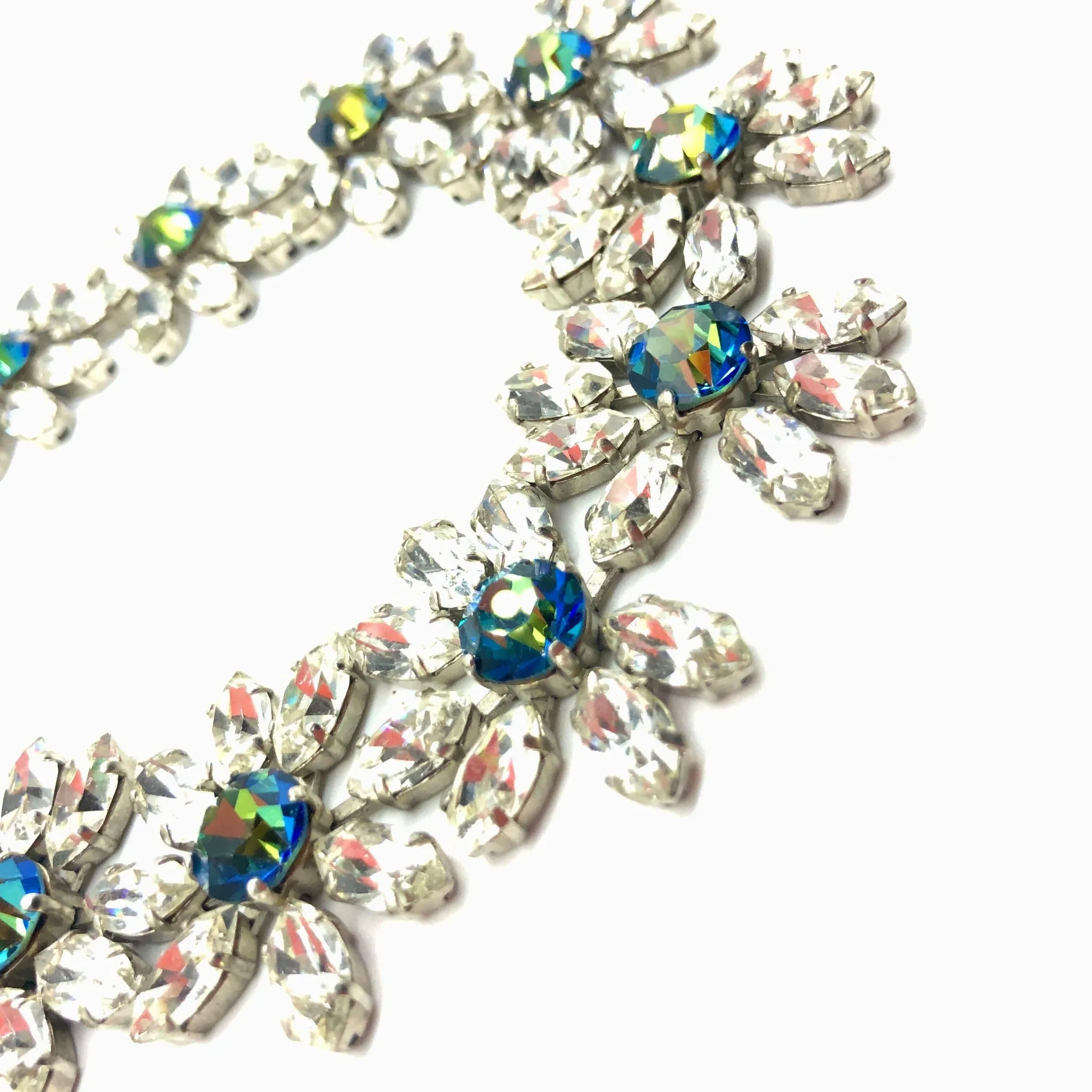 Yves Saint Laurent Vintage Crystal Flower Necklace