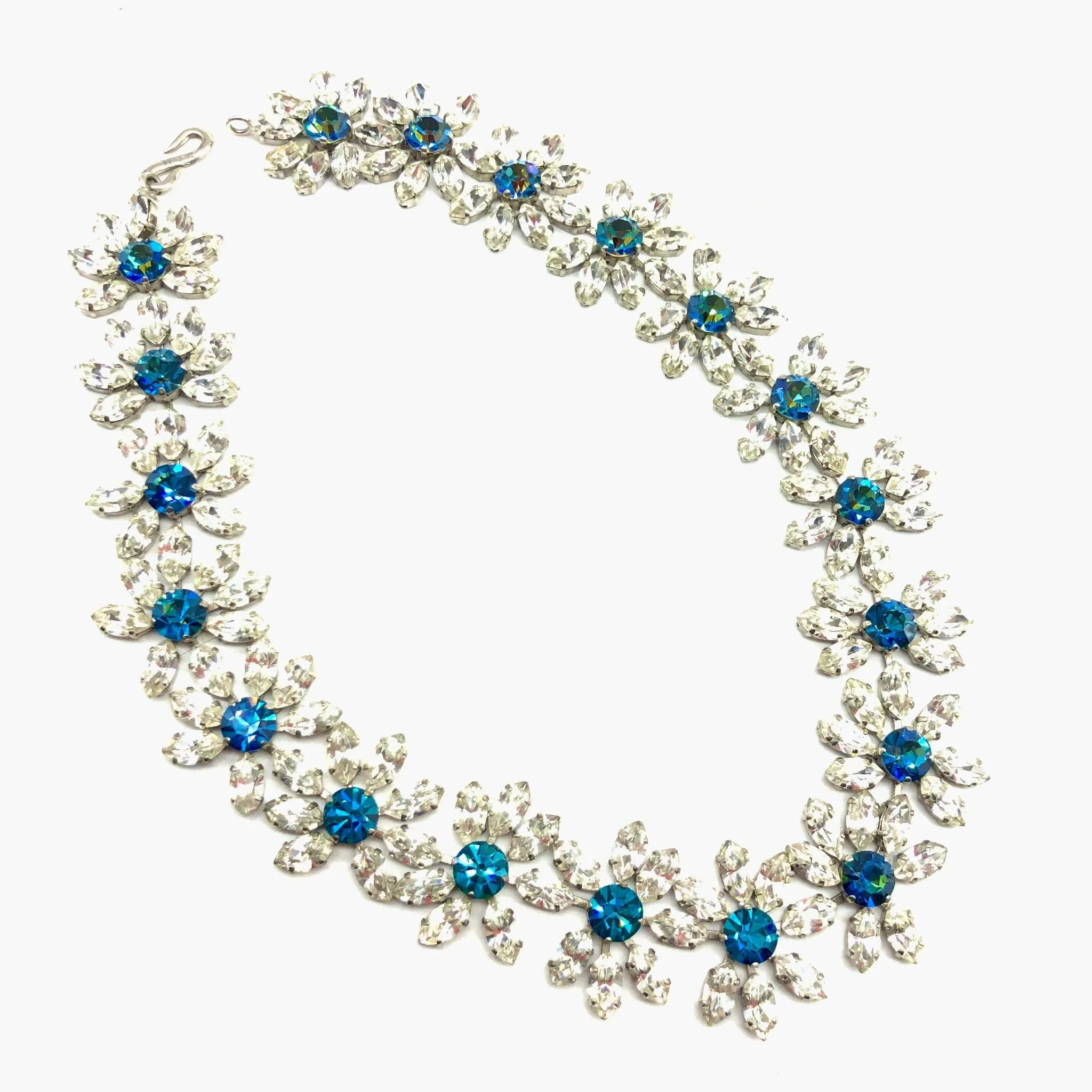 Yves Saint Laurent Vintage Crystal Flower Necklace