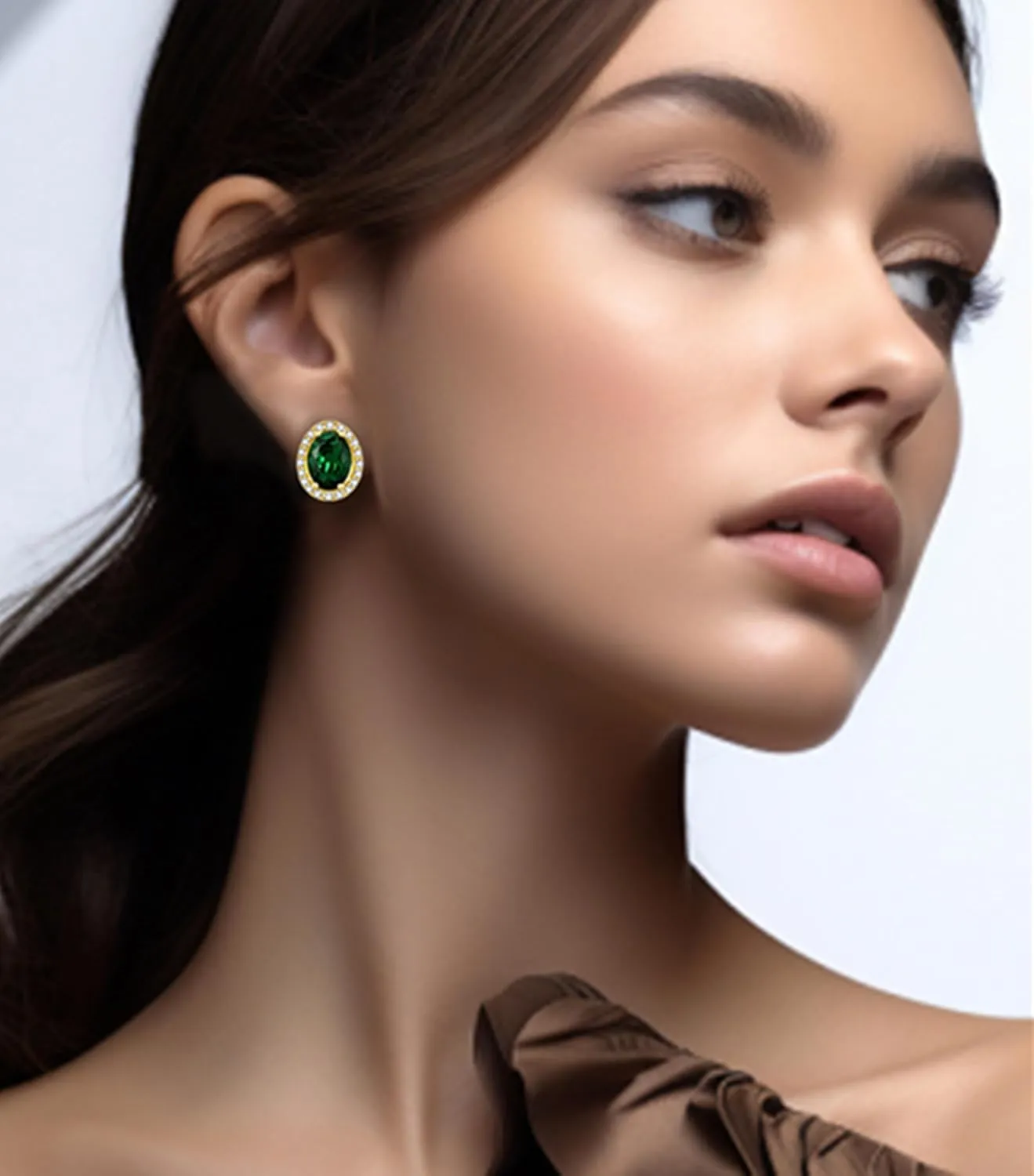 Zaano Emerald Crystal Earrings Pearl Drop Dangle Earring 14k Gold Plated Stud Huggie Earrings Vintage Long Short Jewelry Gifts