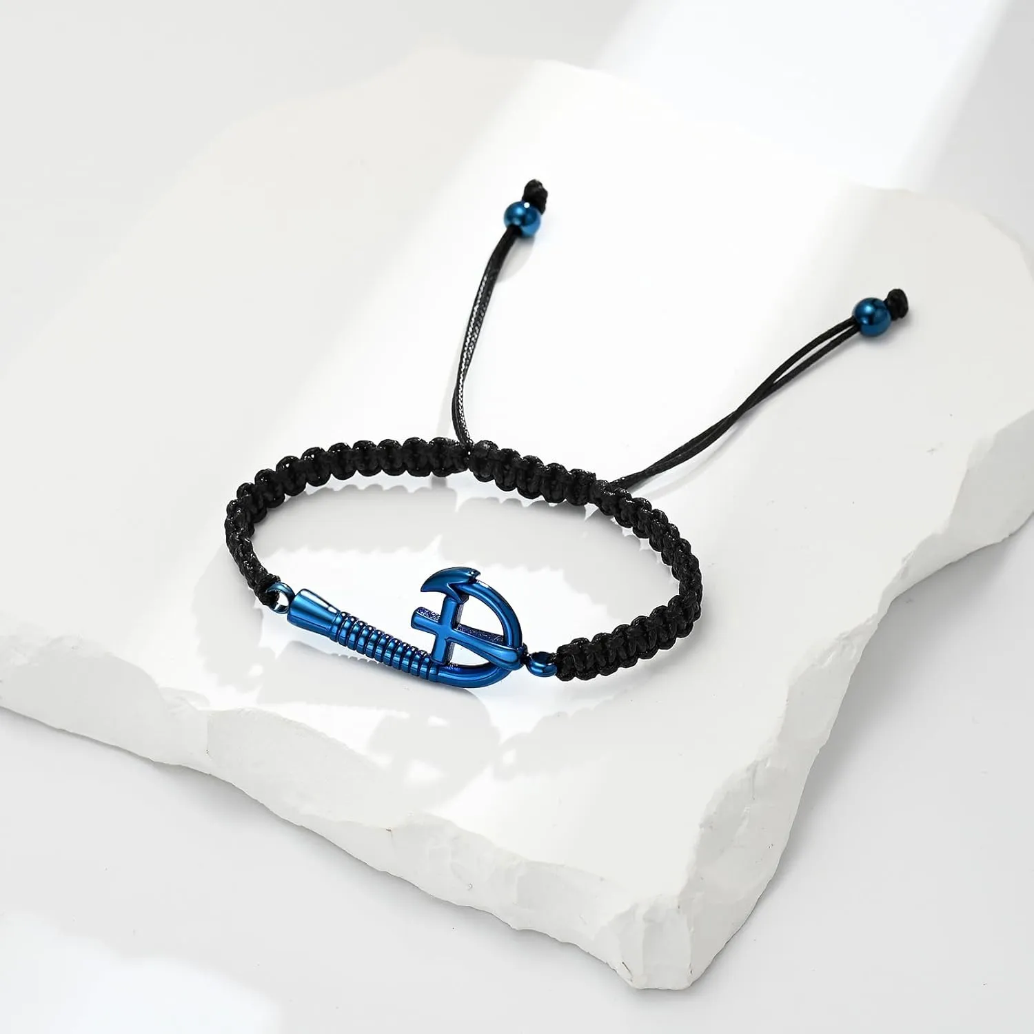 zeqingjw Urn Bracelet for Ashes Fish Hook Cremation Bracelet for Ashes Rope Ash Bangle for Men Women Keepsake Pendant Memorial Jewelry Gifts