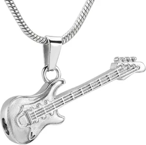 ZEZILE Custom Name Stainless Steel Guitar Shape Necklace For Men Pendants Snake Chain Men Necklaces