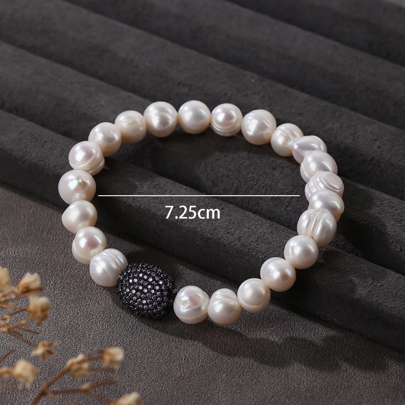 ZVVBOO Freshwater Cultured Pearl Stretch Bracelet For Women Trendy CZ Charm Bracelets Fine Party Jewelry Gifts